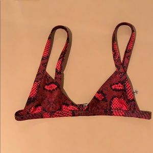 Snakeskin triangle bikini top